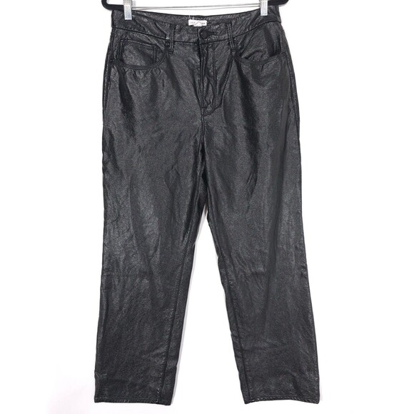 GOOD AMERICAN Women’s 10/30 Elegant Black Faux Leather Pants GNV464 - Picture 1 of 12